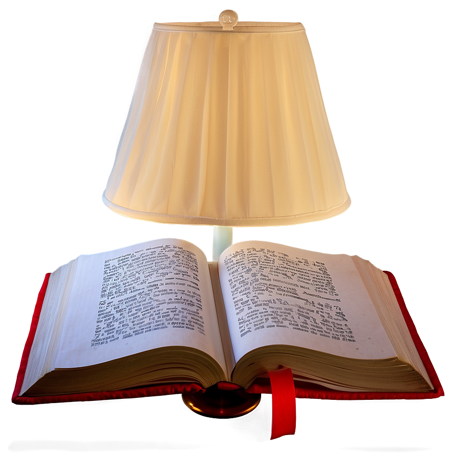 Open Book Under Lamp Png 54