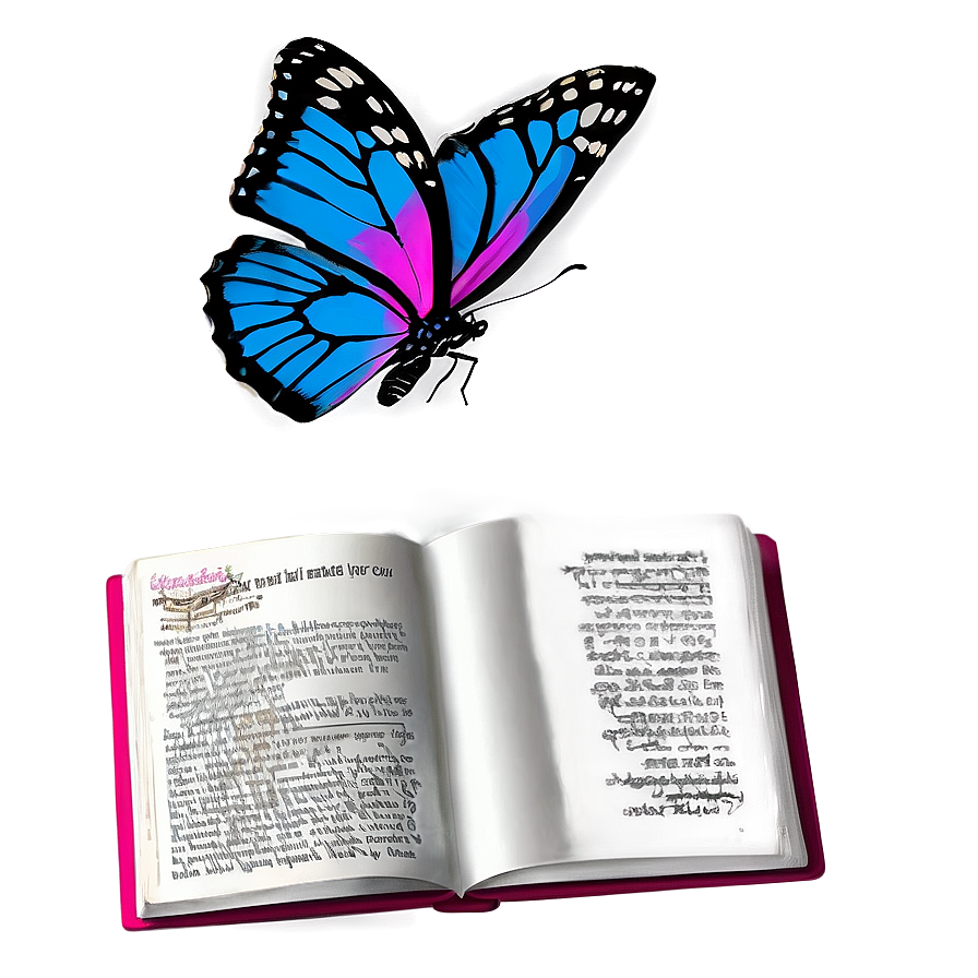 Open Book With Butterfly Png Huu