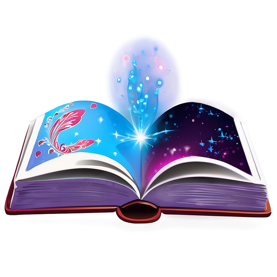 Open Book With Magic Vector Png 9