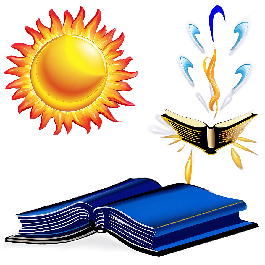 Open Book With Sun Png 05232024