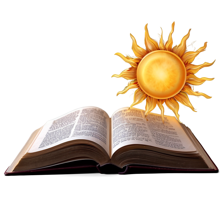 Open Book With Sun Png 05232024