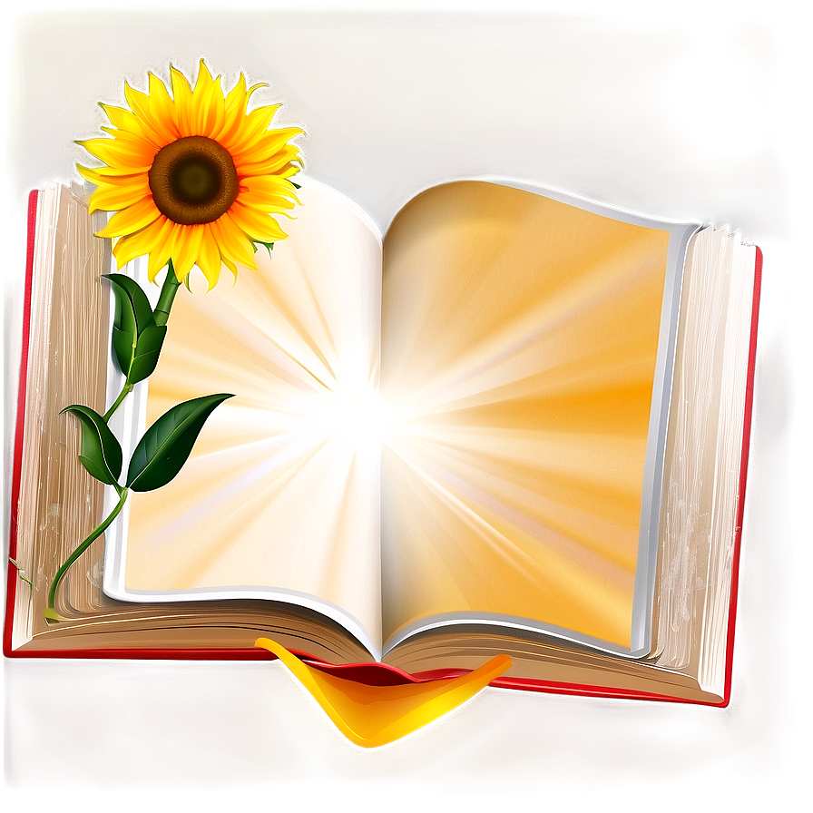 Open Book With Sun Png Njy86