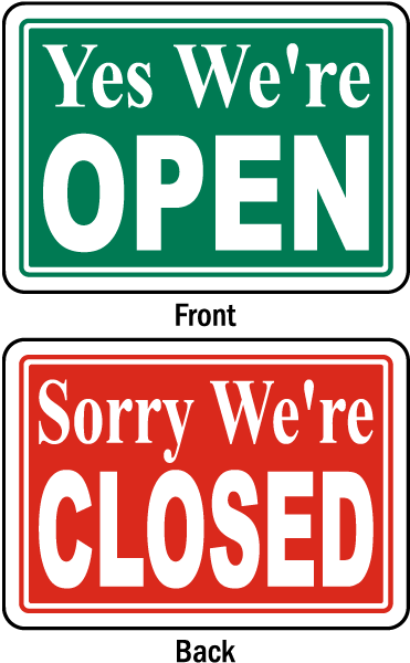 Open Closed Sign Flipside