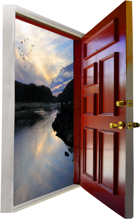 Open Doorto Sunset Lake View