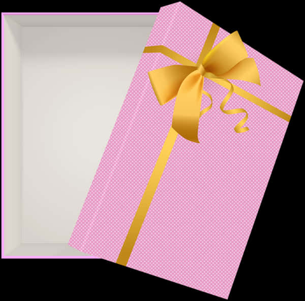 Open Gift Box With Pink Wrapping