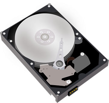 Open Hard Drive Illustration