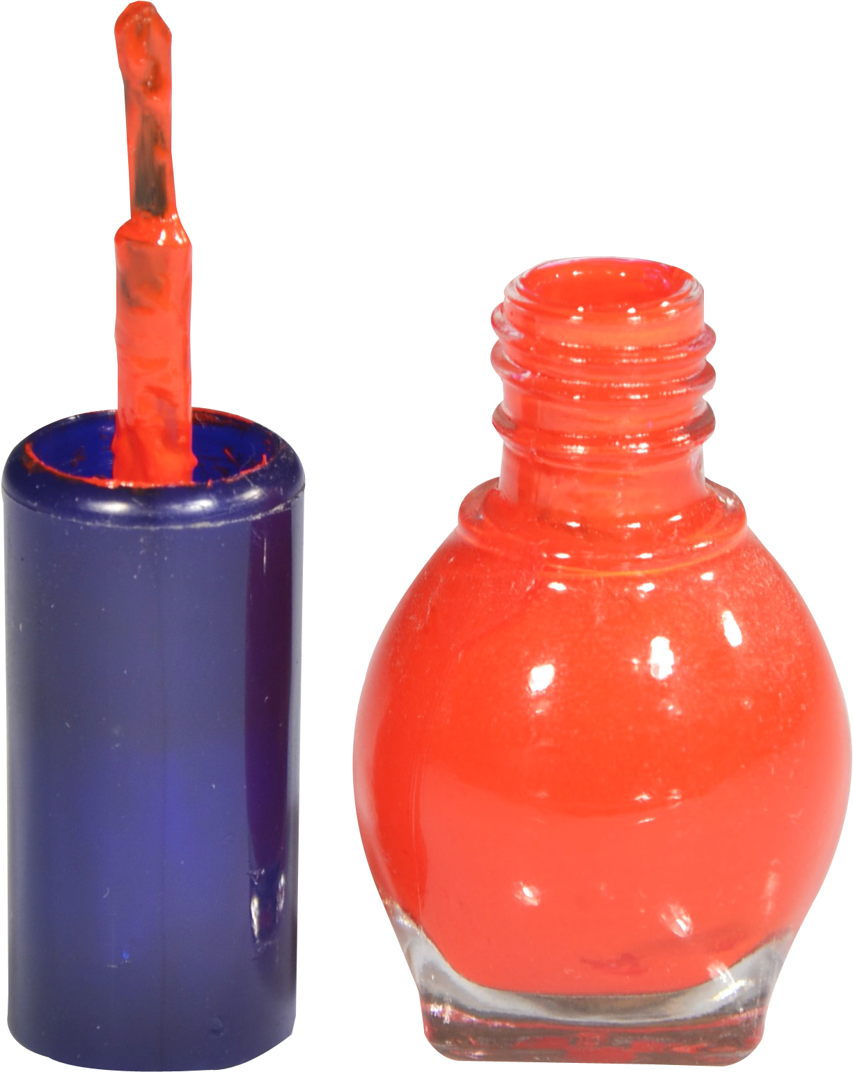 Open Orange Nail Polish Bottle