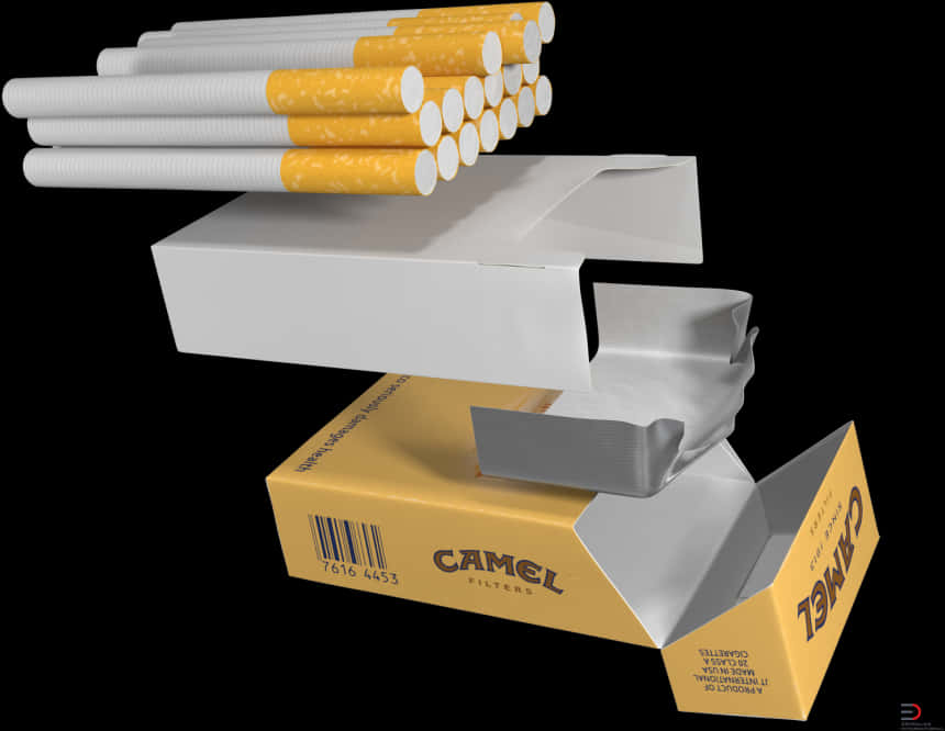 Open Packof Camel Cigarettes