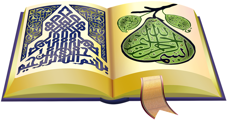 Open Quran Book Artistic Illustration