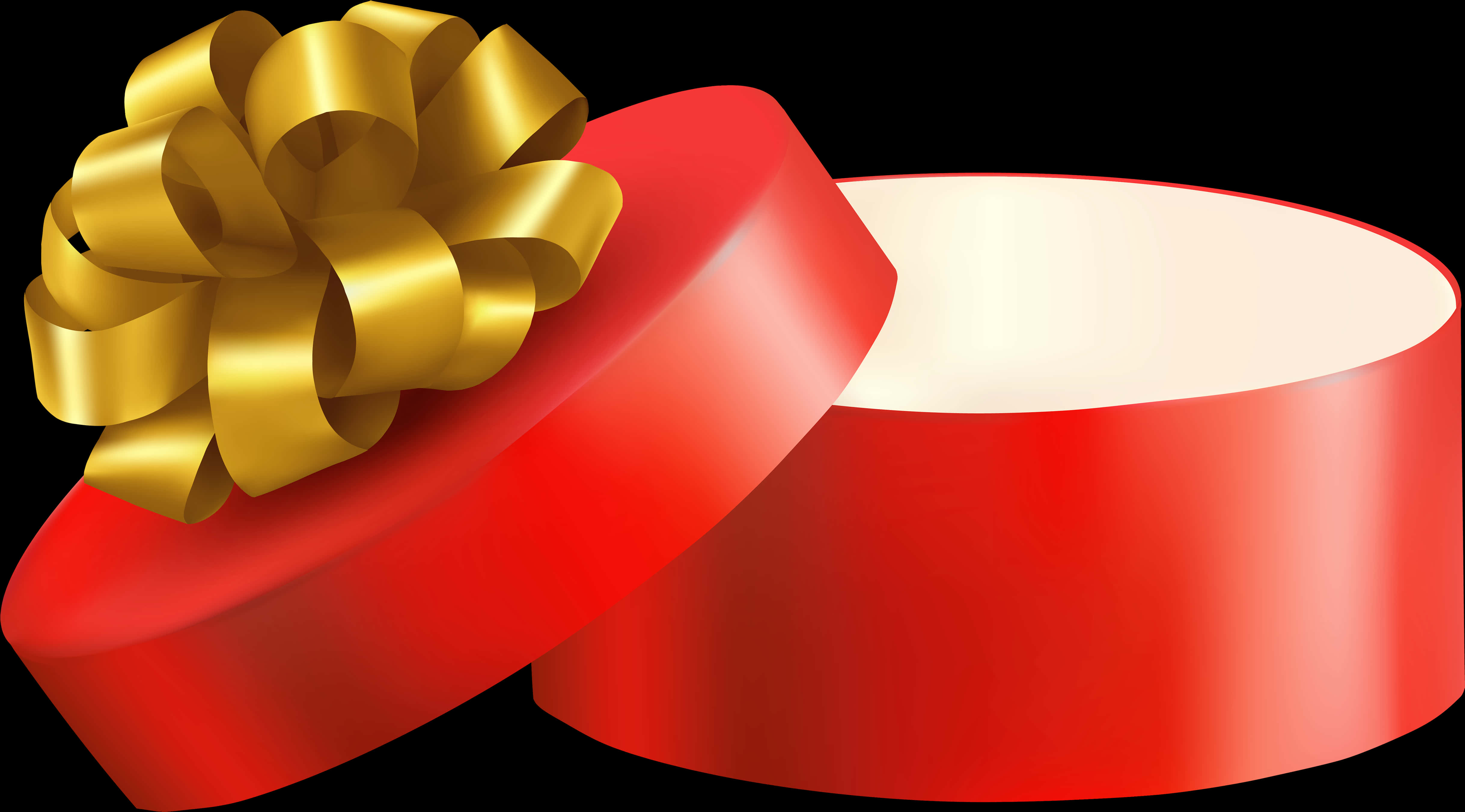 Open Red Gift Boxwith Golden Ribbon