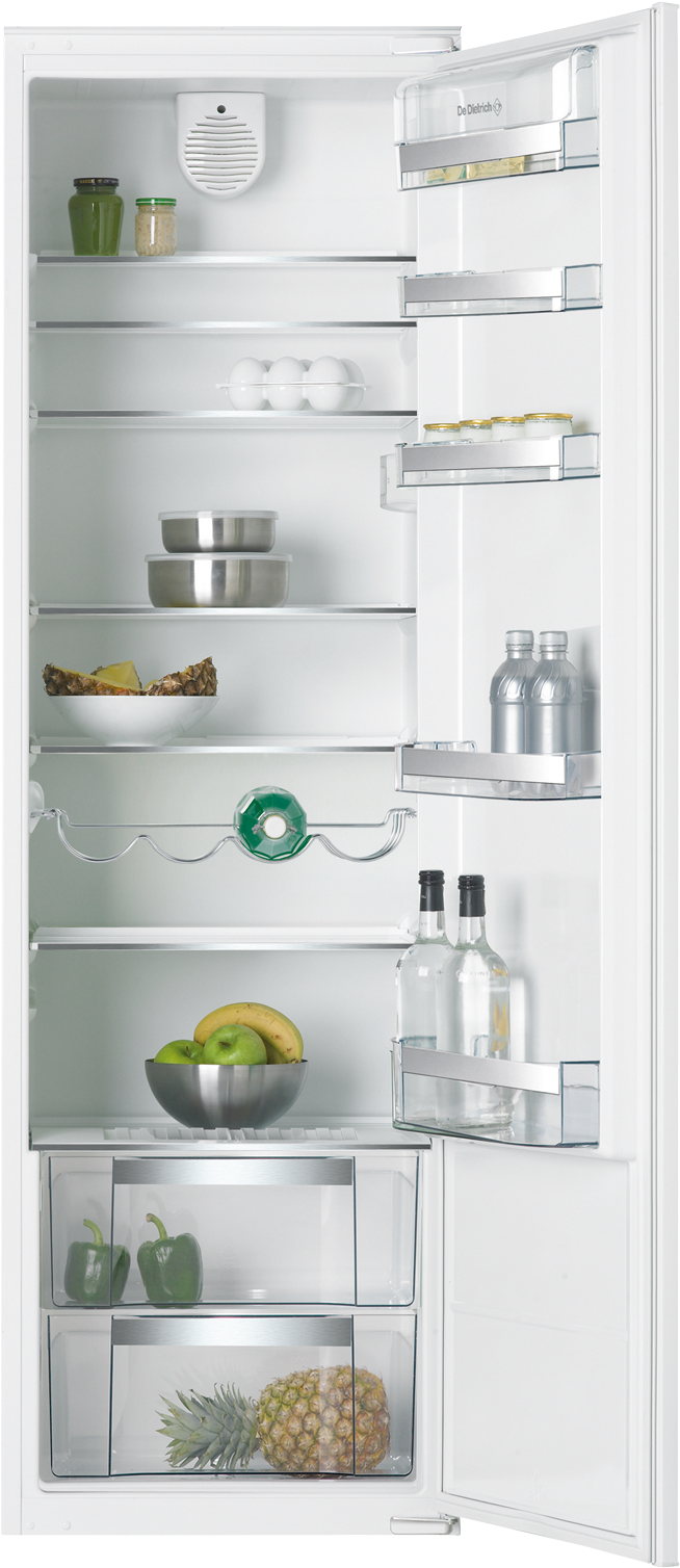 Open Single Door Refrigerator Contents