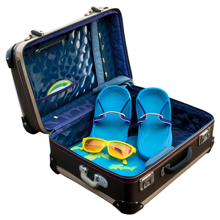 Open Suitcase For Summer Vacation Png Wmm64