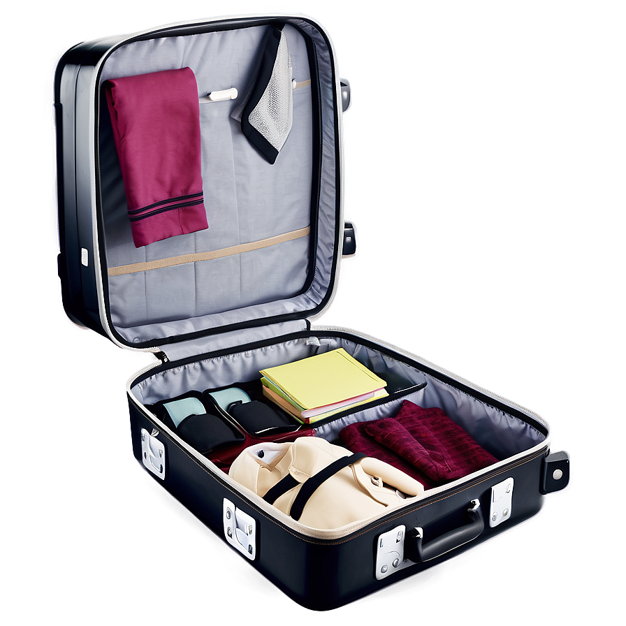 Open Suitcase For Vacation Png Umg44