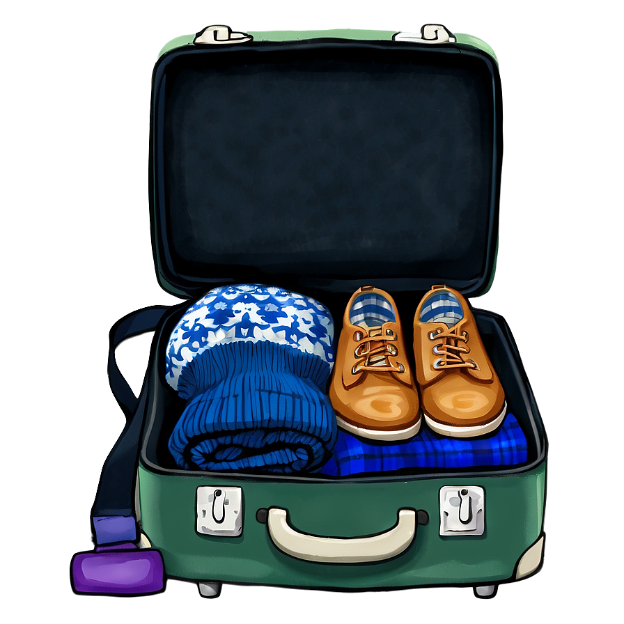 Open Suitcase For Winter Getaway Png Kim65