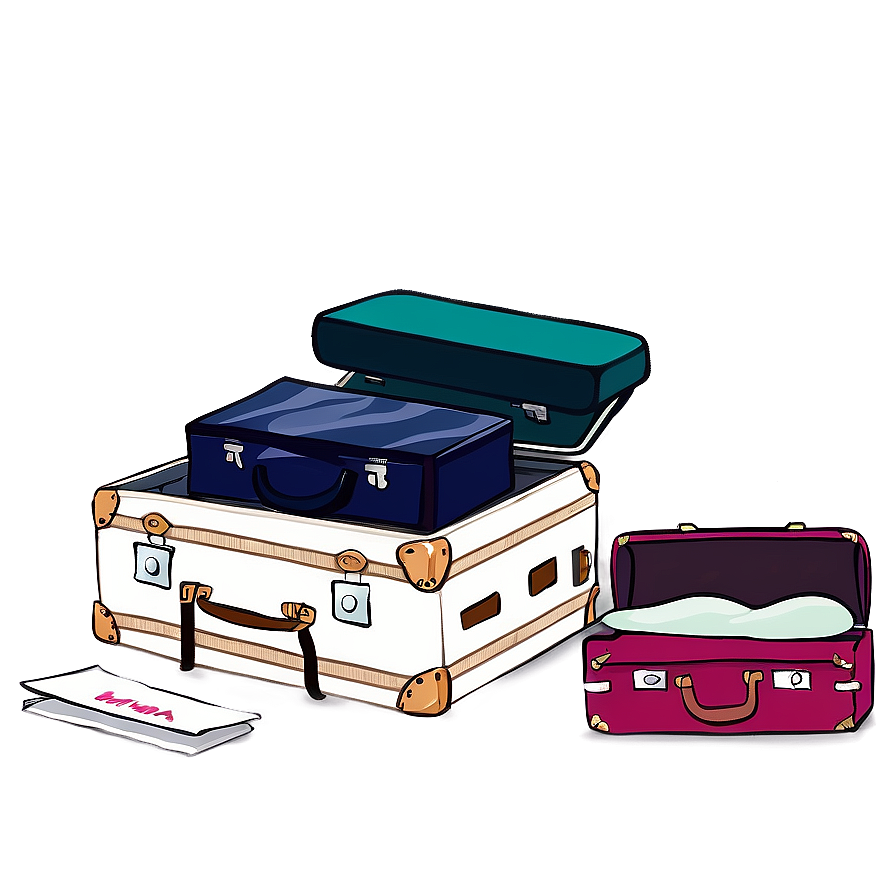 Open Suitcase On Bed Png 06212024