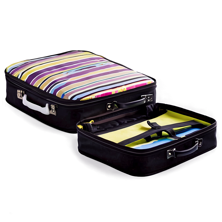 Open Suitcase With Beachwear Png Nrh