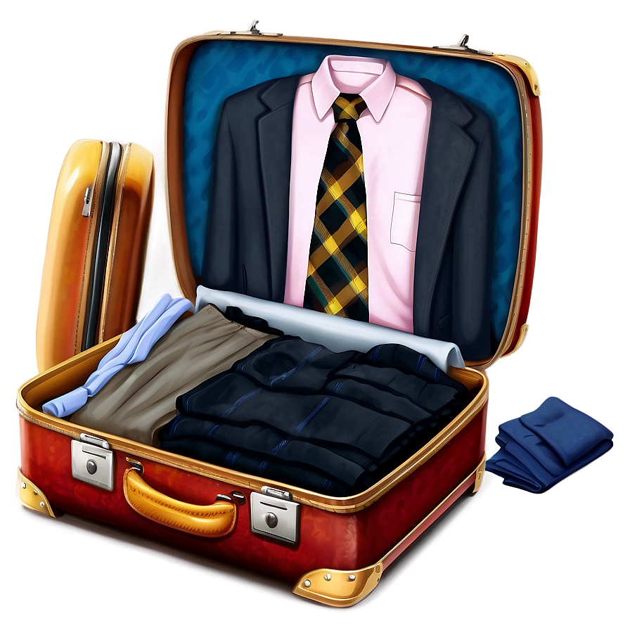 Open Suitcase With Clothes Png Fqi