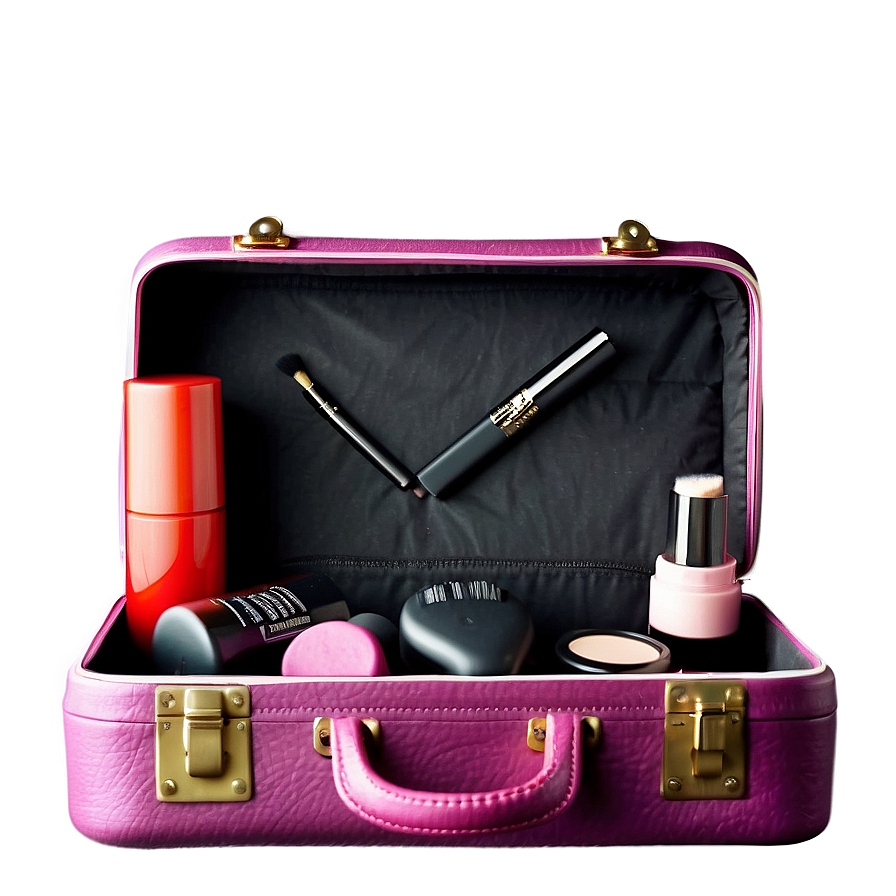 Open Suitcase With Makeup Png Ngw