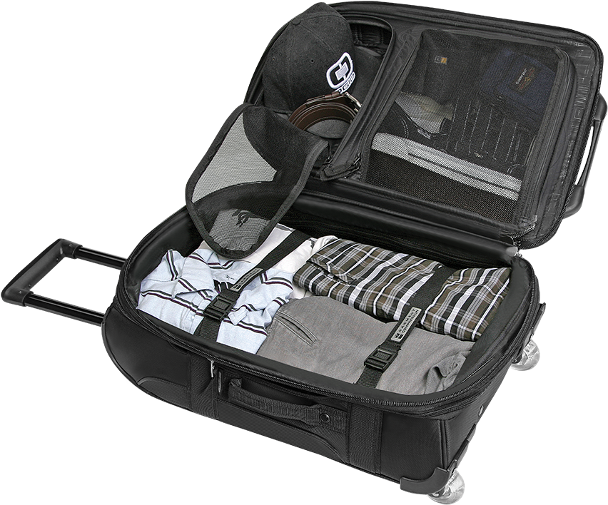 Open Travel Suitcasewith Clothesand Accessories