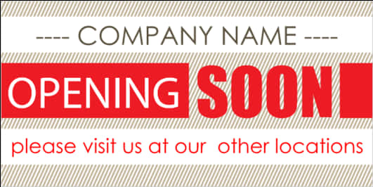 Opening Soon Company Banner