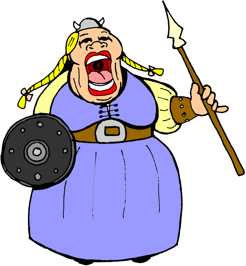 Operatic Viking Warrior Cartoon