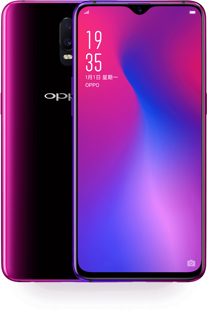 Oppo Smartphone Pink Gradient Display