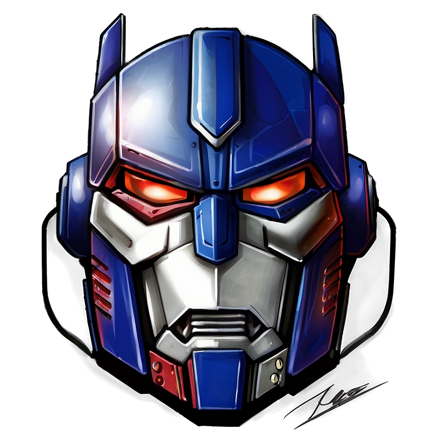 Optimus Prime Headshot Illustration Png Bww
