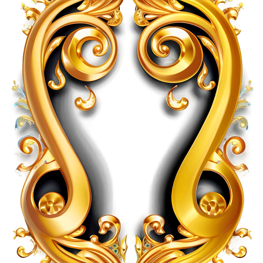 Opulent Gold Swirls Png 06262024