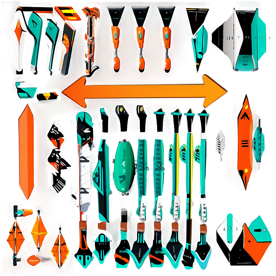 Orange Arrow Set Collection Png 06262024