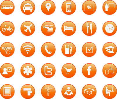 Orange Background Service Icons