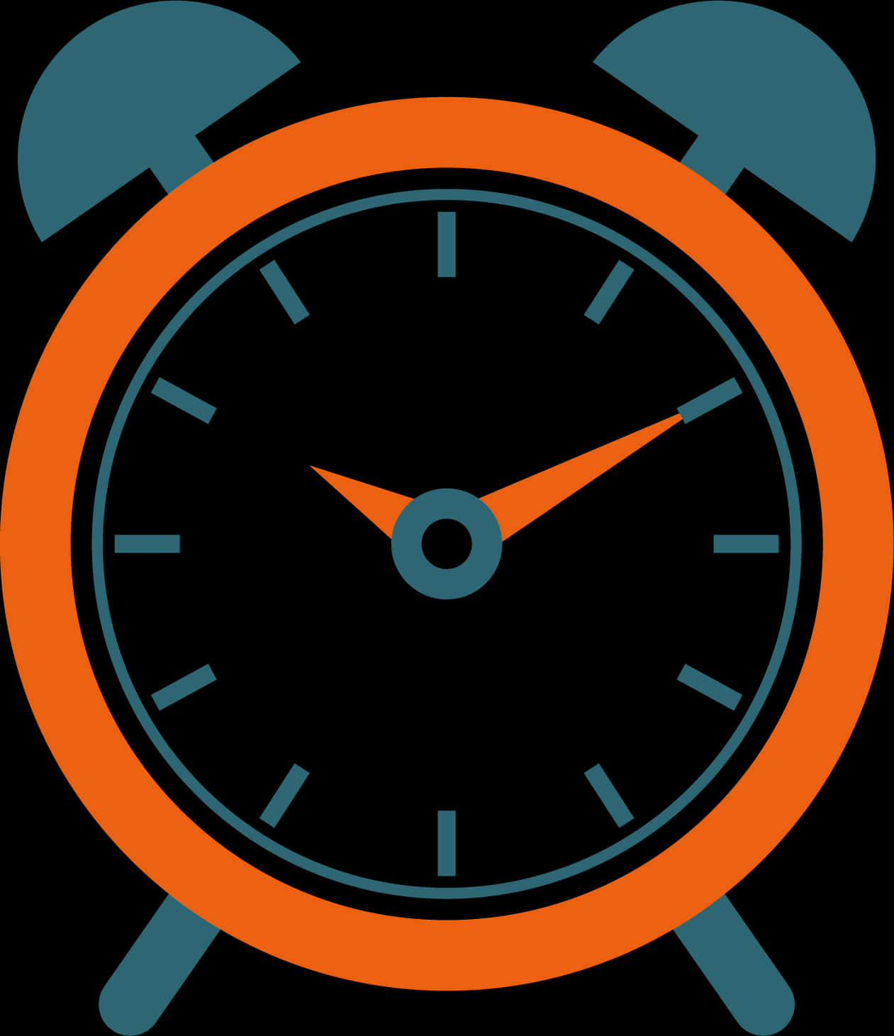 Orange Black Alarm Clock Illustration