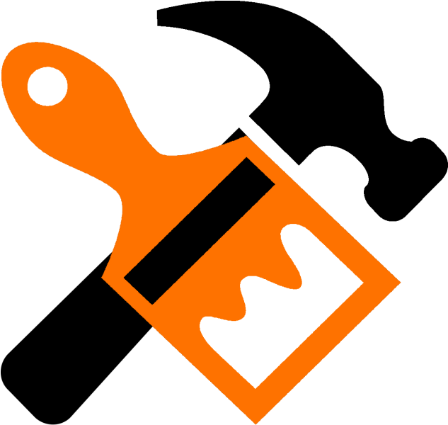 Orange Black Hammer Saw Icon