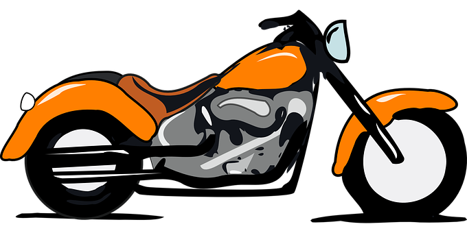 Orange Black Motorcycle Vector Art