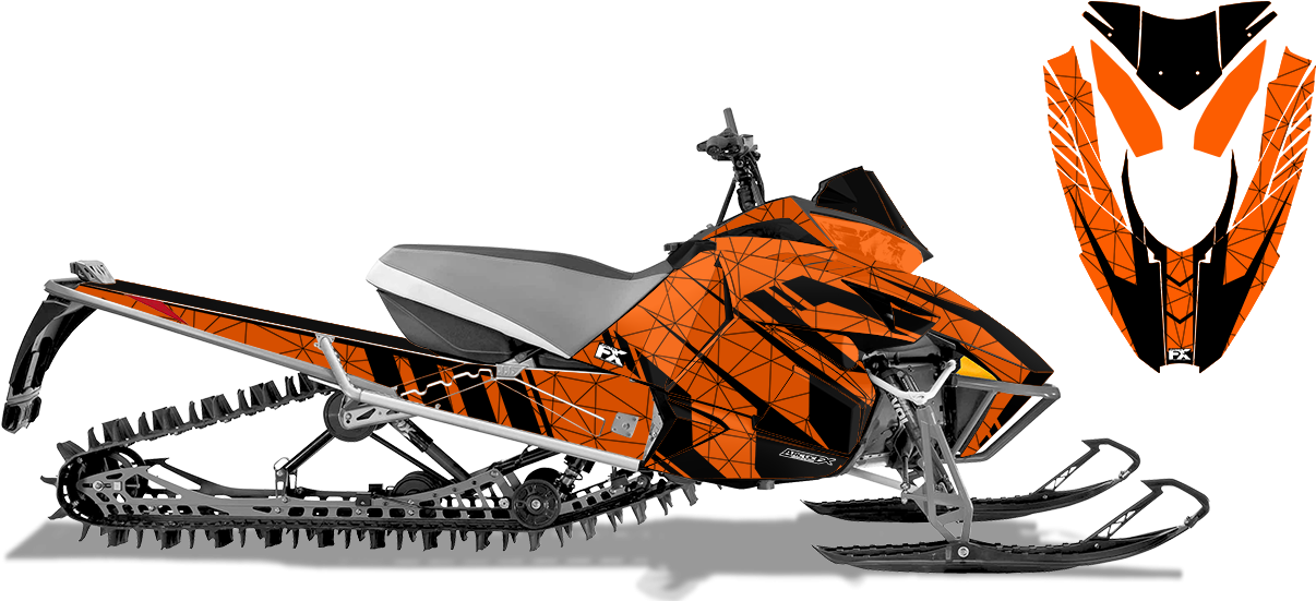 Orange Black Snowmobile Design