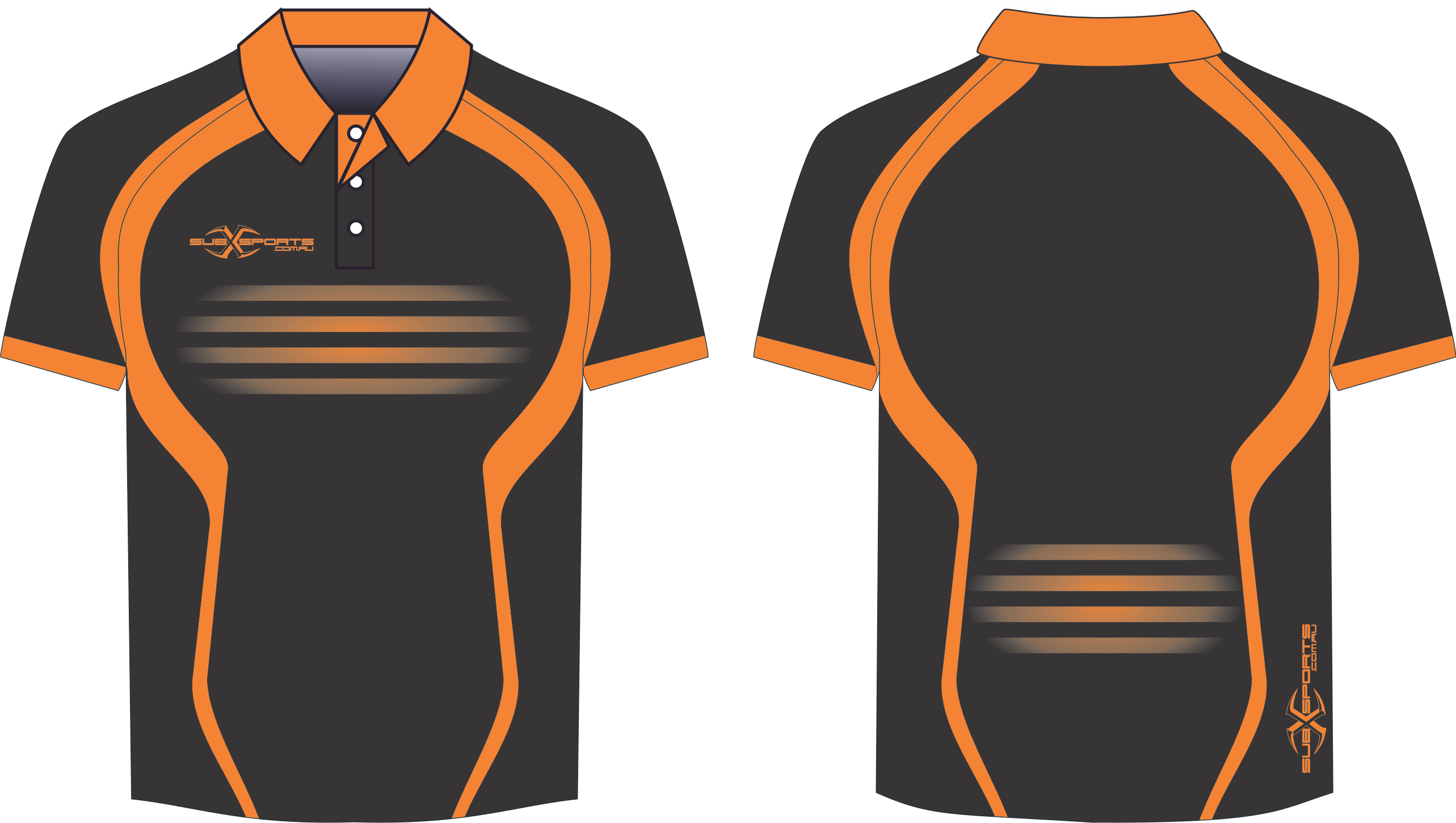 Orange Black Sports Polo Shirt Design
