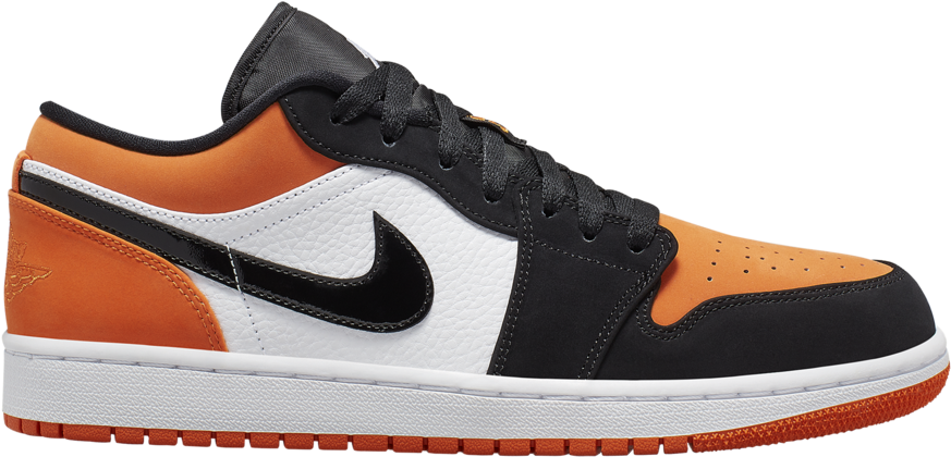Orange Black White Air Jordan1 Low Sneaker