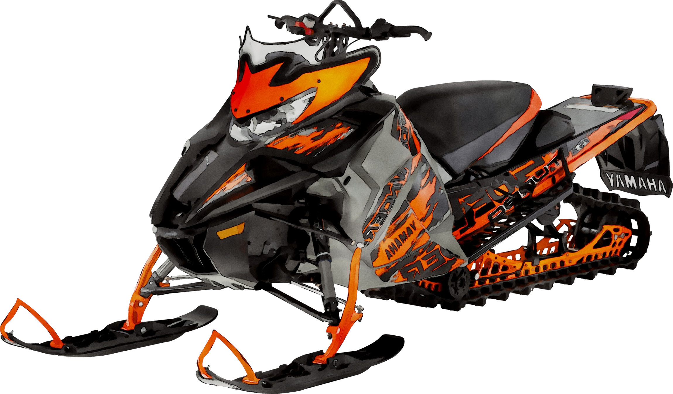Orange Black Yamaha Snowmobile