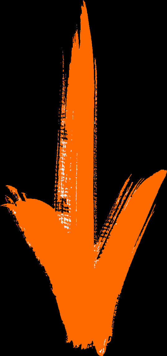 Orange Brushstroke Arrow