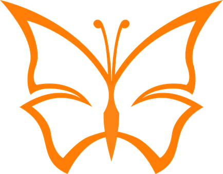 Orange Butterfly Silhouette