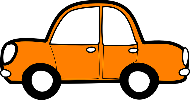 Orange Cartoon Car Illustration