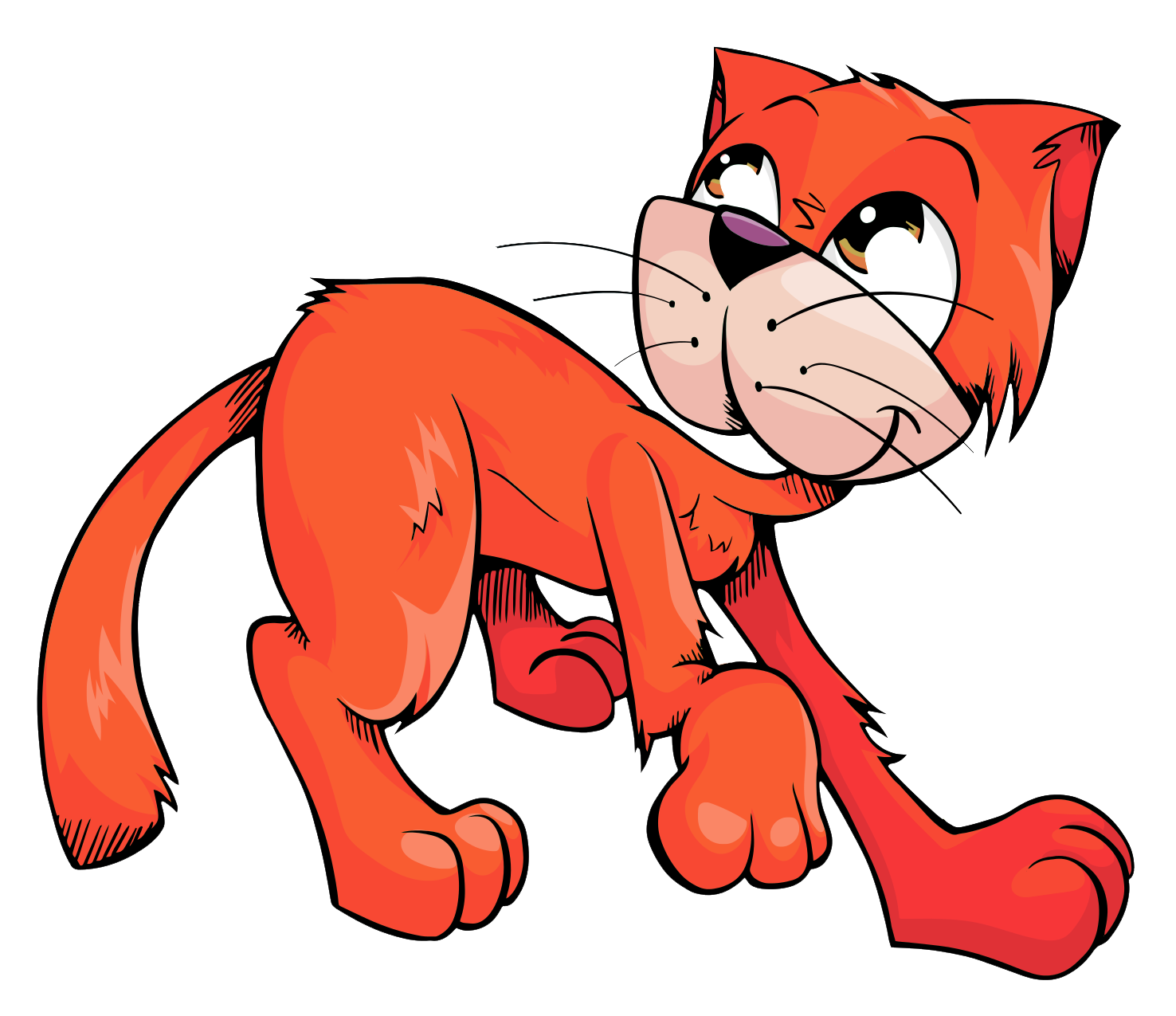 Orange Cartoon Cat Skeptical Look.png