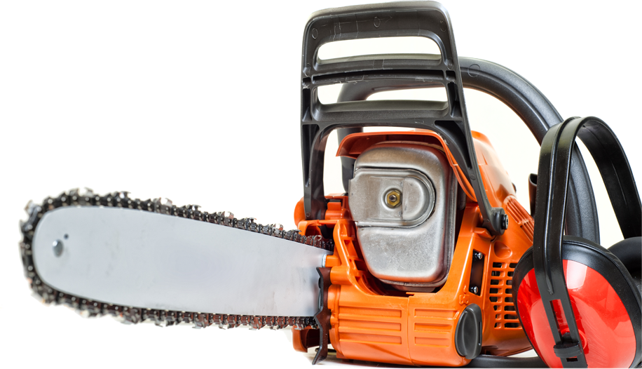 Orange Chainsaw Isolated Background.png