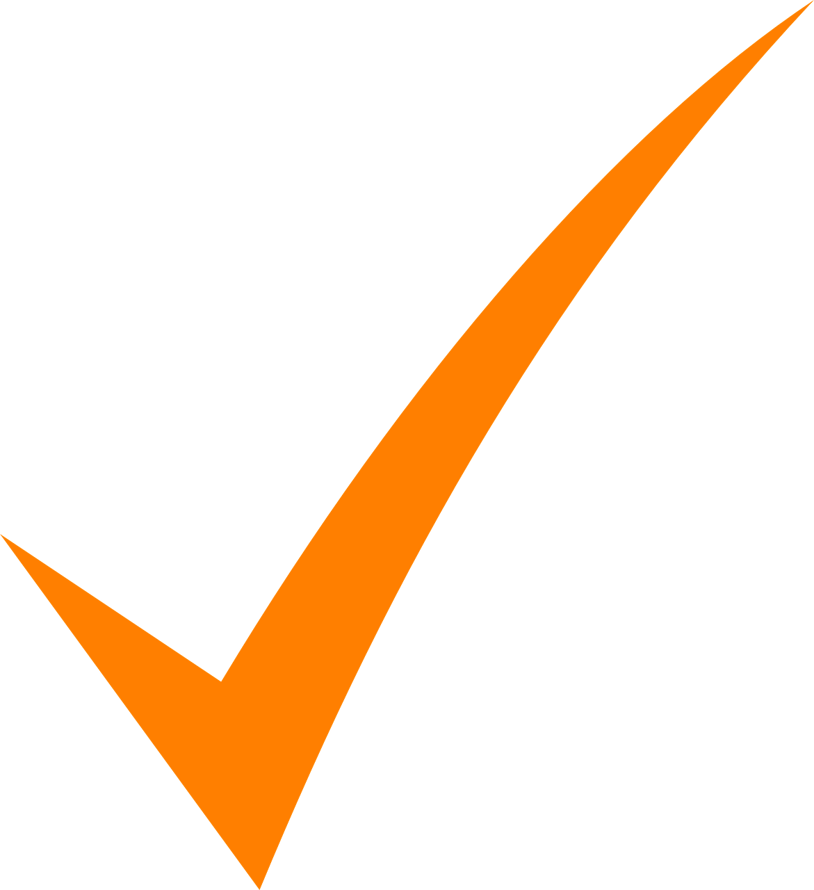 Orange Check Mark Symbol