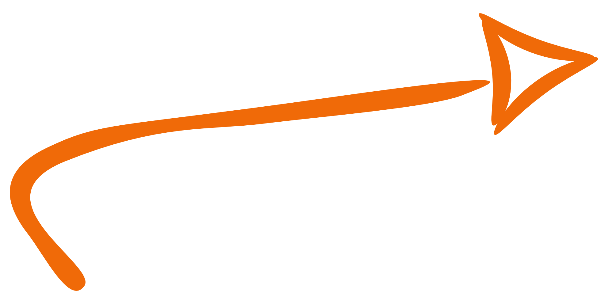 Orange Curved Arrow