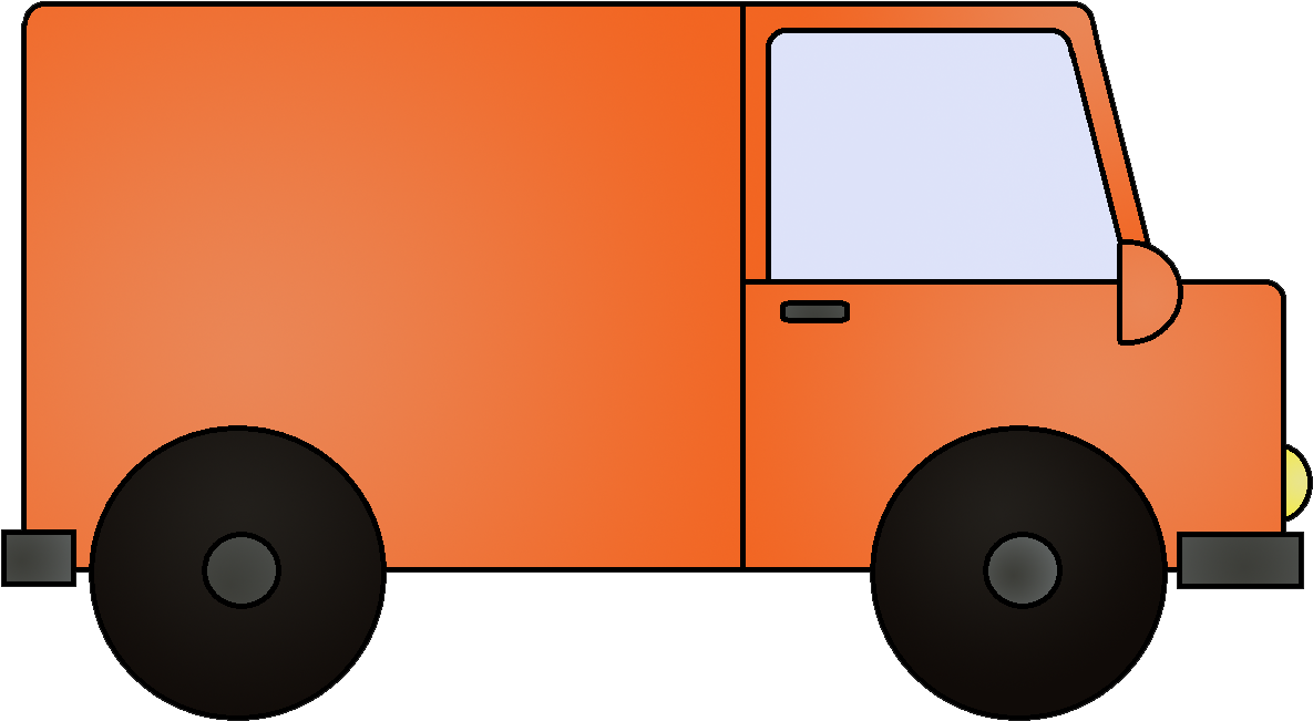 Orange Delivery Truck Illustration