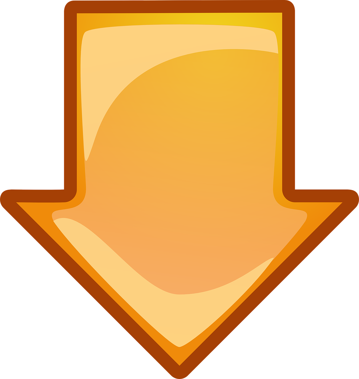 Orange Down Arrow Icon