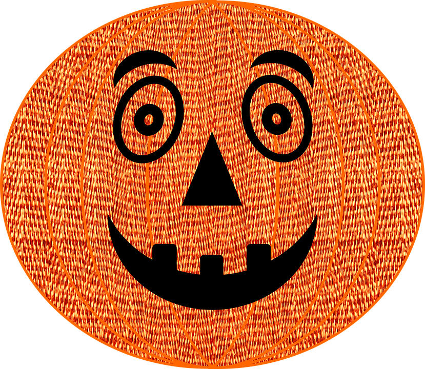 Orange Fabric Pumpkin Face