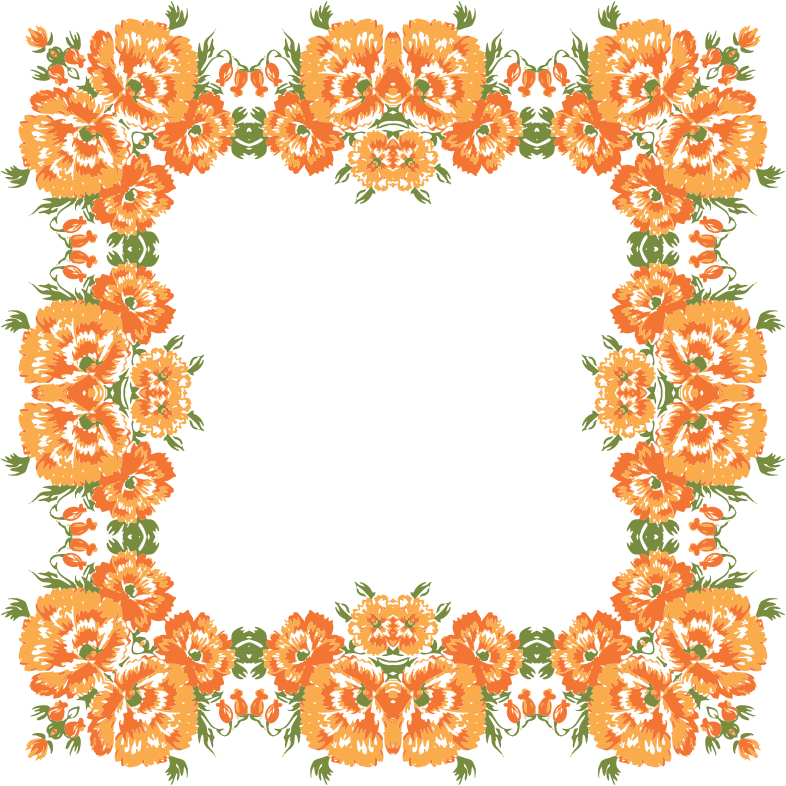 Orange Floral Wreath Design