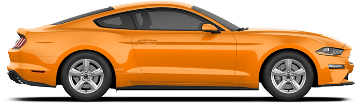 Orange Ford Mustang Side View