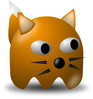 Orange Fox Emoji Graphic